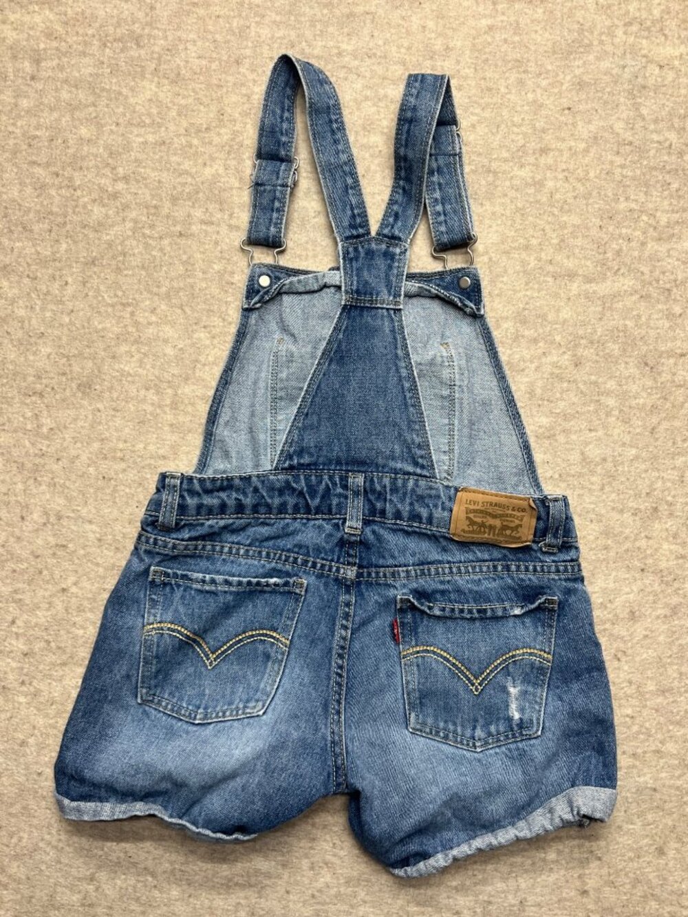 Levi's Distressed Medium Wash Shortall Girls 10 Regular Summer Distressed - Picture 5 of 11